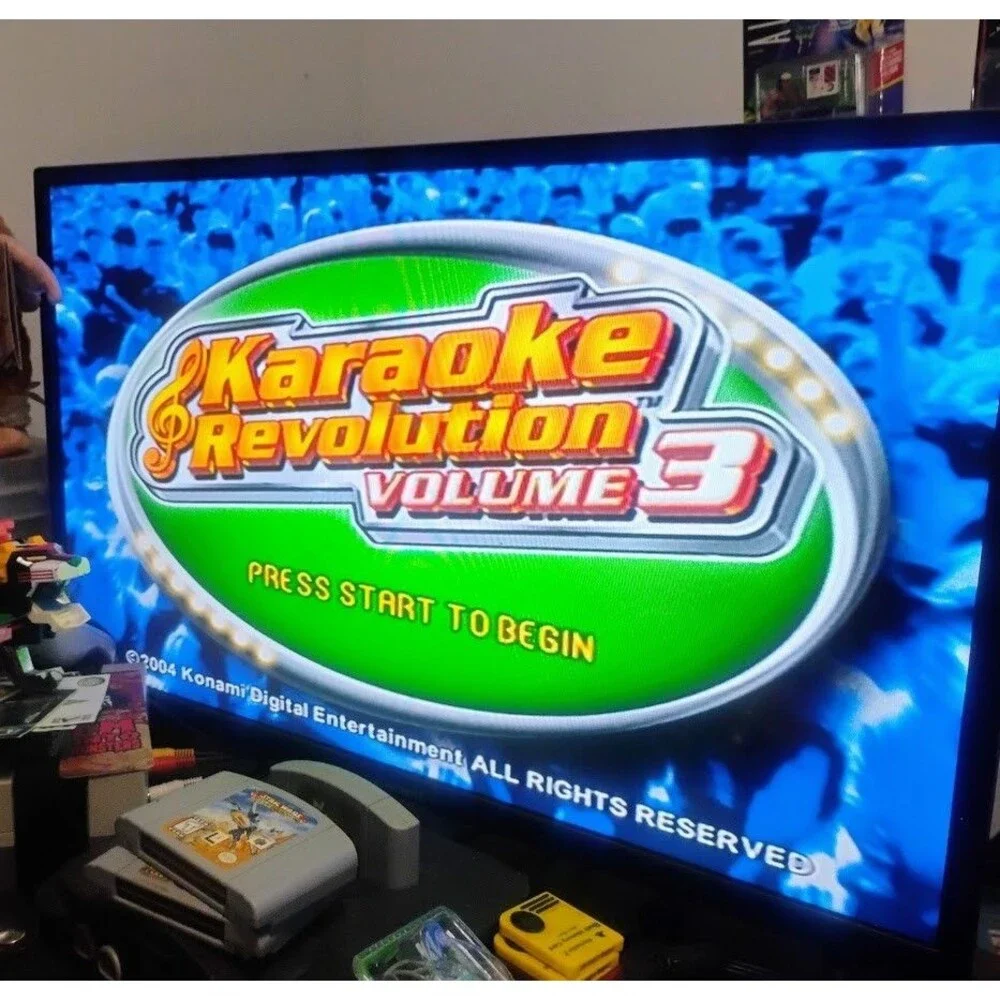 SONY PLAYSTATION 2 PS2 KARAOKE REVOLUTION 3 GAME LOT W LOGITECH MIC READ!!!!!